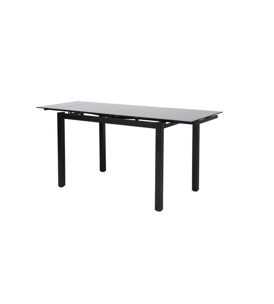 Set pranzo bellahome "minorca" nero con tavolo estensibile in vetro 4 sedute